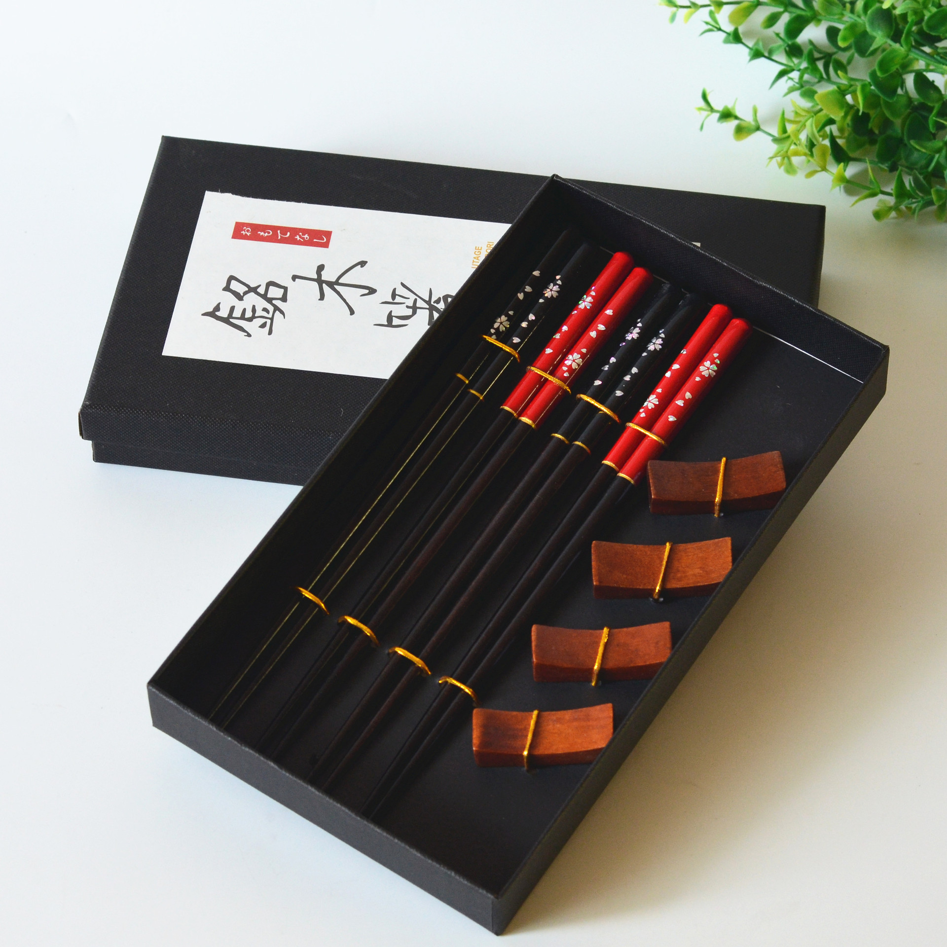 Red black chopsticks gift