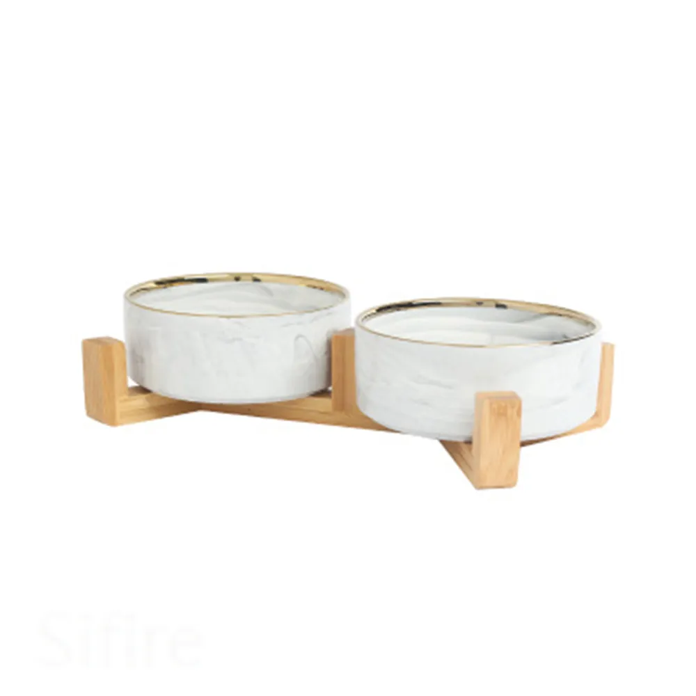 Cat Bowl Double Ceramic Dog Food Pet