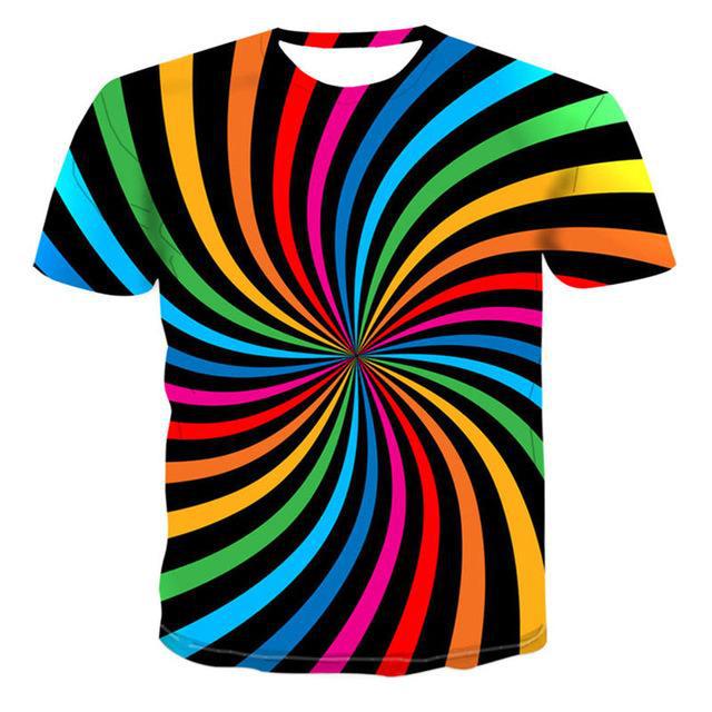 Men's 3D Vertigo Effect T-shirt Print Short Sleeves