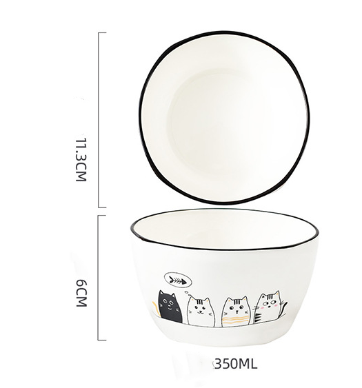 Title 1, DakeCat 4.5 Inch Cat Ceramic Tableware Square B...