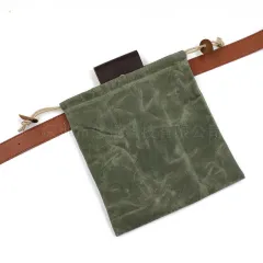Cross-Border 12A Waterproof Waxed Canvas Belt Storage Bag Garden Canvas Fruit Picking Bag - Green - View 1