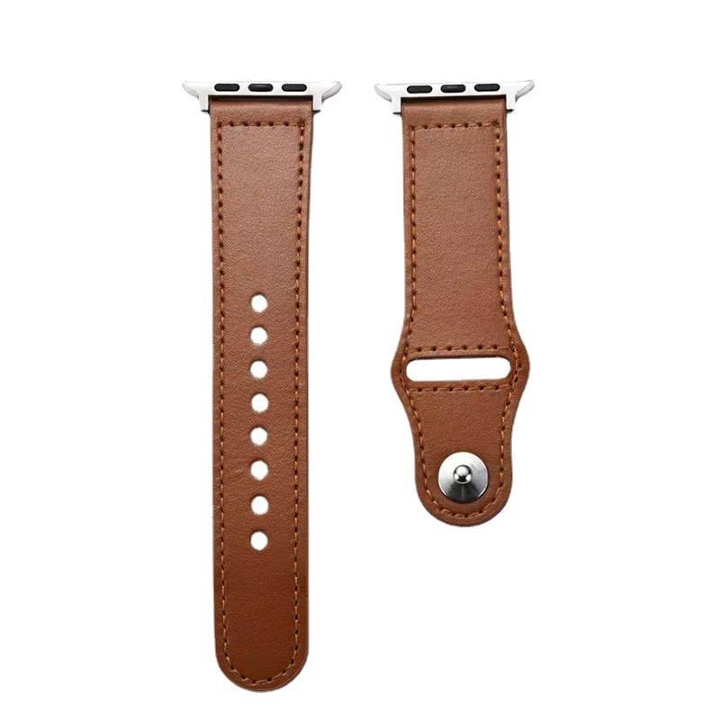 Compatible with Apple, Apple Watch123456Se Generation First Layer Leather Iwatch Watch Strap