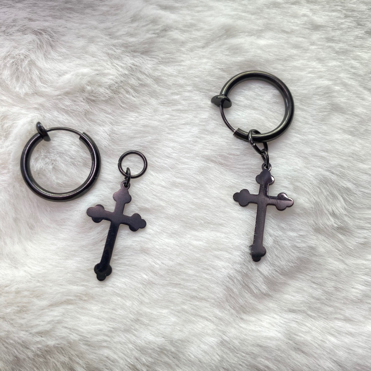 Punk Style Geometric Cross Ear Clip Men'S Cold Style Earrings Women'S Korean Elegant European And American Gold Earrings