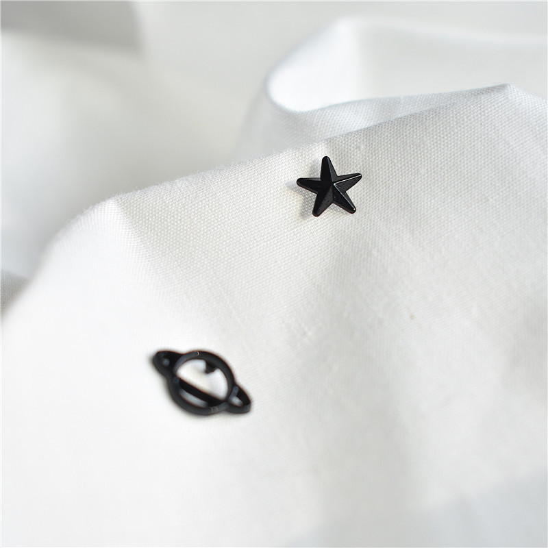 Title 8, Hollow Planet Star Asymmetrical Stud Earrings