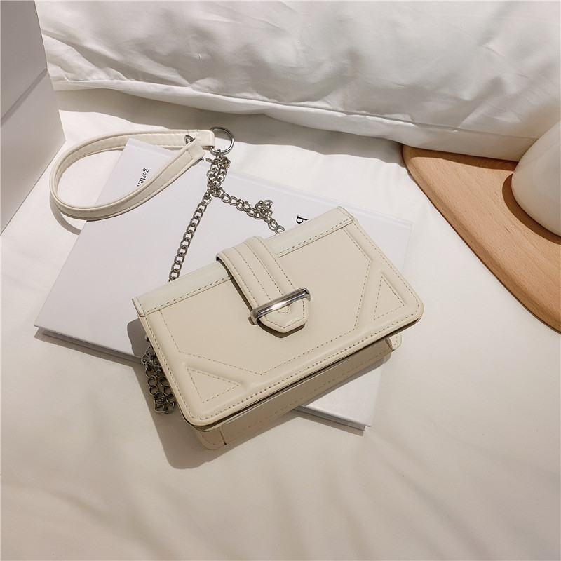 Net red small bag new fashion texture slung women's bag versatile autumn and winter fashion thick chain one shoulder small square bag