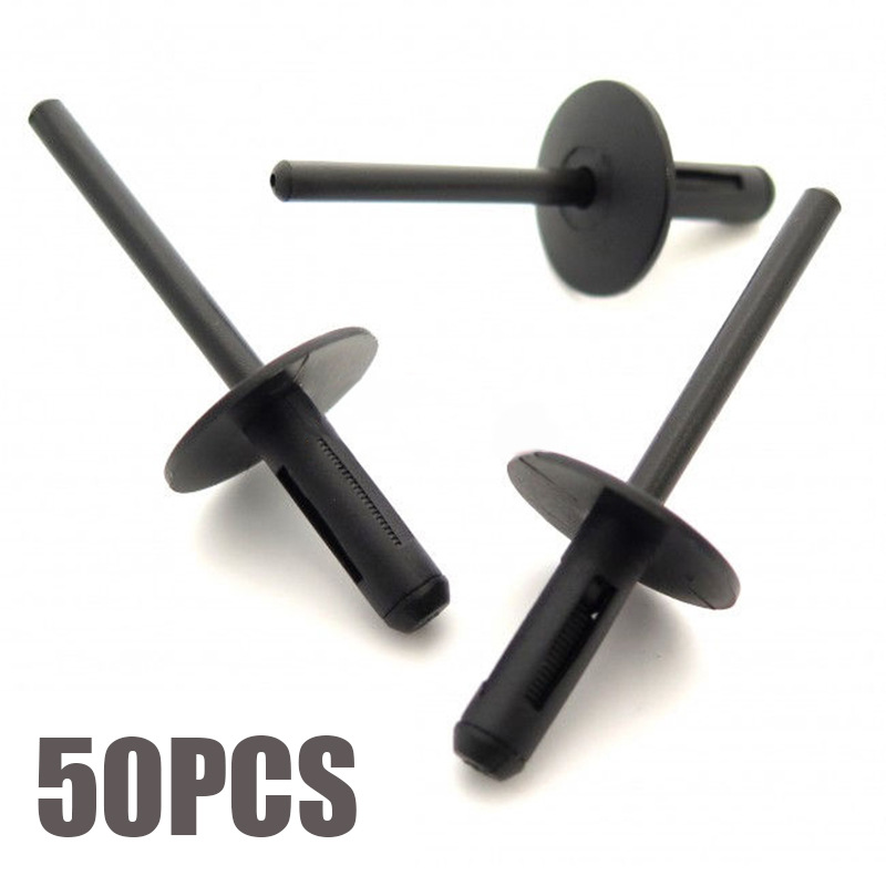 50X Plastic 6Mm Blind Rivets For Bmw Wheel Arch Side Skirt Sill Bumper