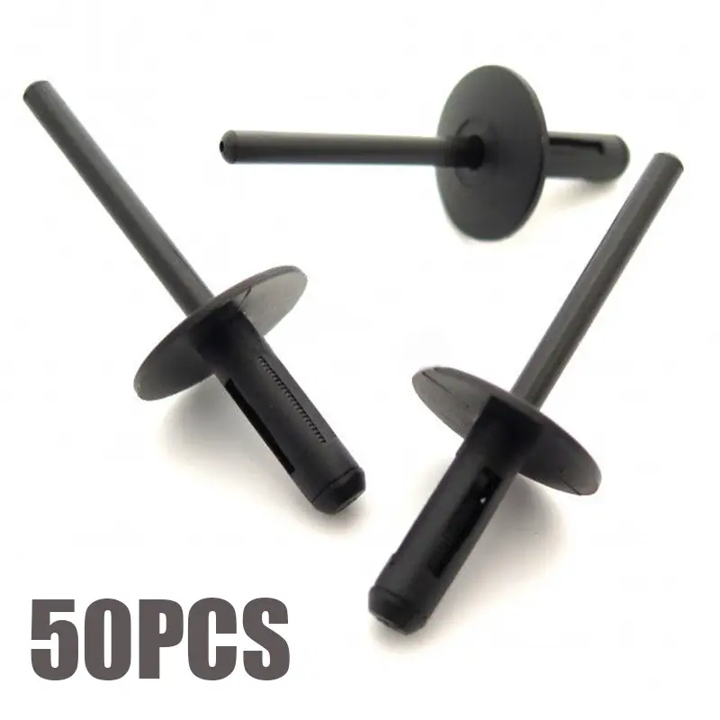 50X Plastic 6Mm Blind Rivets For Bmw Wheel Arch Side Skirt Sill Bumper