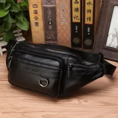 Leather Belt Cash Register Top Layer Cowhide Belt - Black - View 1