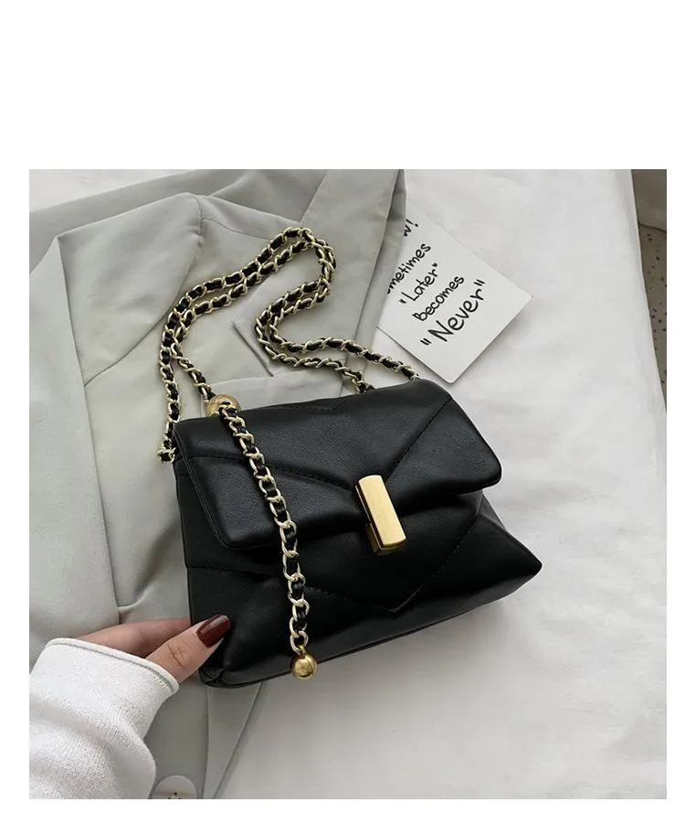 Simple One Shoulder Straddle Bag - Black