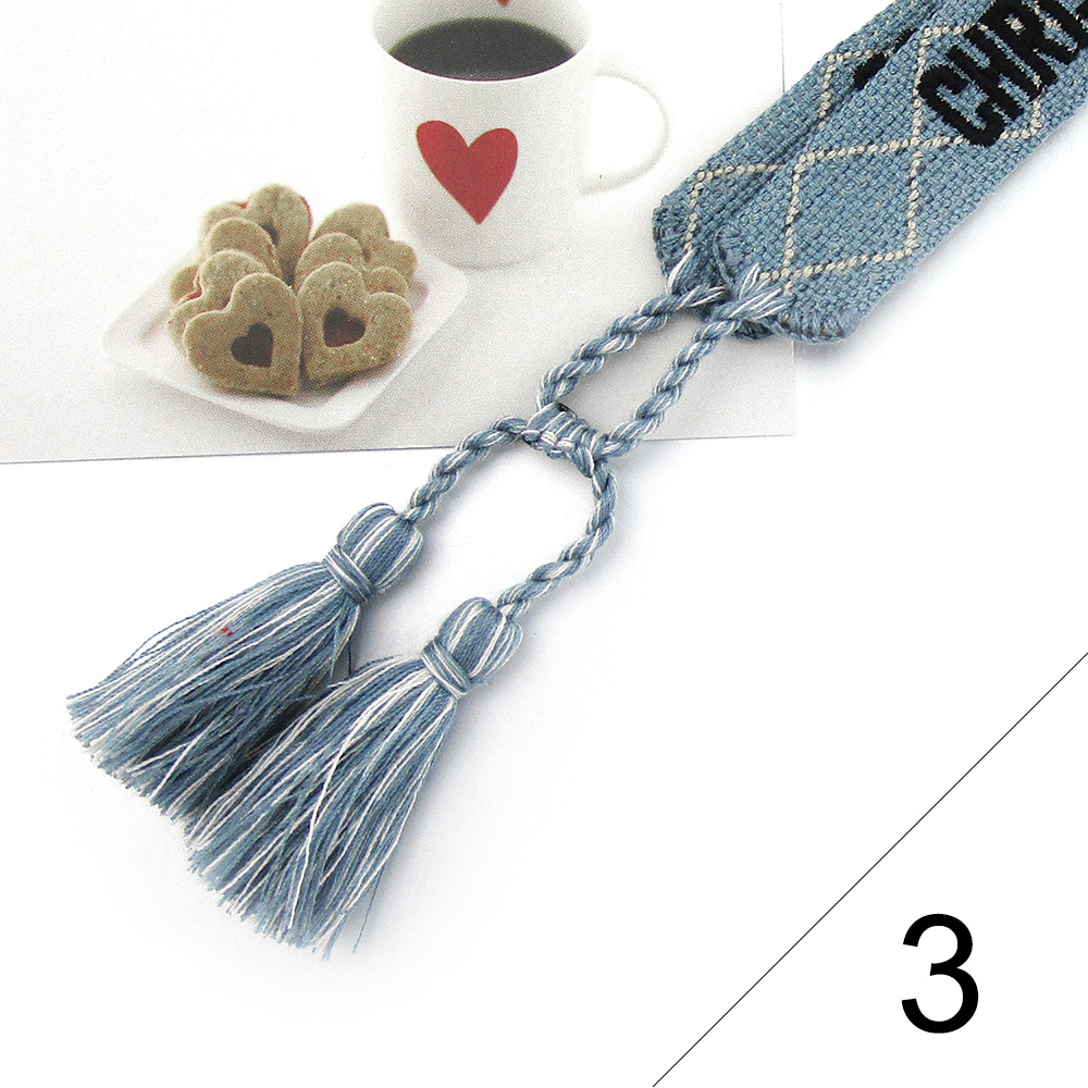 European And American Embroidery Wrist Band Tassel Bracelet