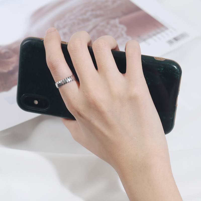 925 Thai Silver Distressed Spiral Ring European and American Engagement Ring Silver Plated Bracelet