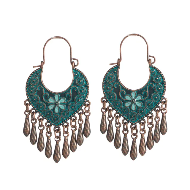 Bohemian Ethnic Style Retro Earrings Female Long Style Exaggerated Fashion Net Red Personality Earrings Earrings Earrings E022358 - Shop at LoveMi