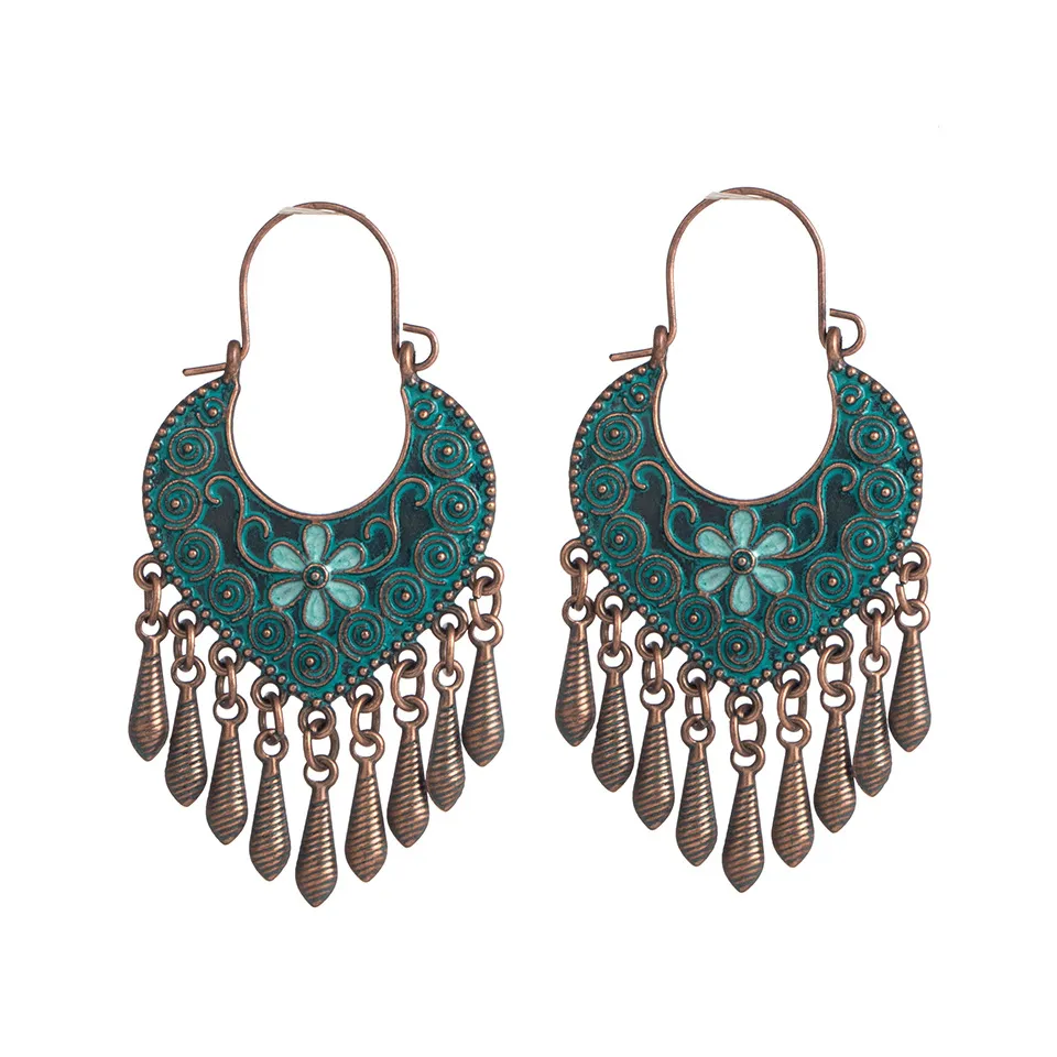 Bohemian Ethnic Style Retro Earrings Female Long Style Exaggerated Fashion Net Red Personality Earrings Earrings Earrings - E022358
