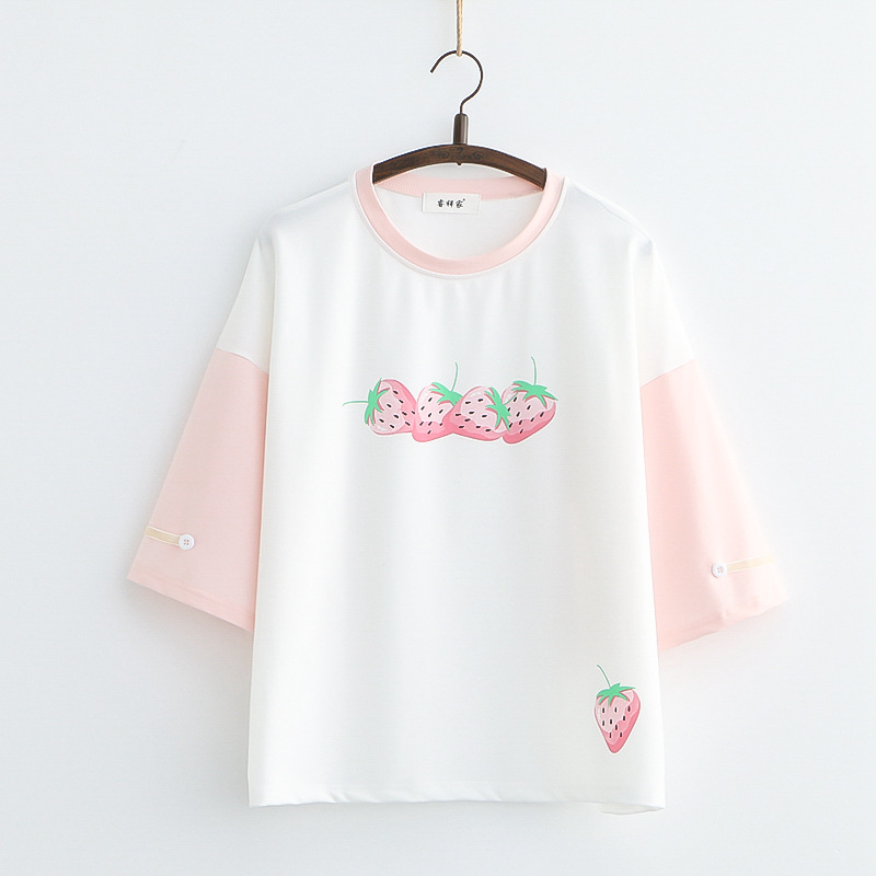 Title 3, Sweet And Cute Printed Short-Sleeved T-Shirt Fo...