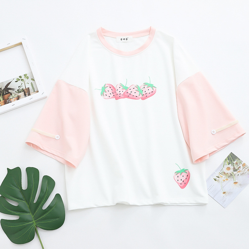 Title 5, Sweet And Cute Printed Short-Sleeved T-Shirt Fo...