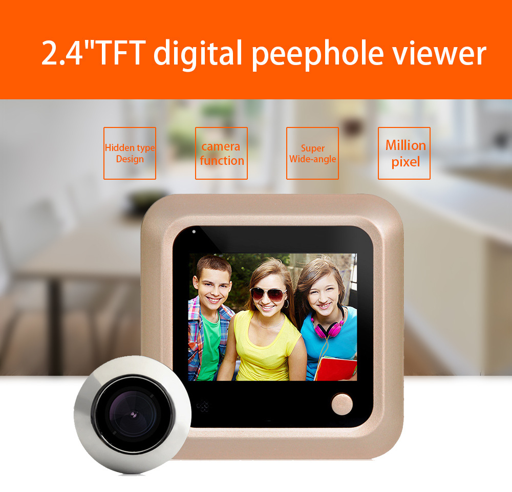 Hidden Smart Electronic Peephole Wired Anti-Theft Door Mirror Video Doorbell — foto 5