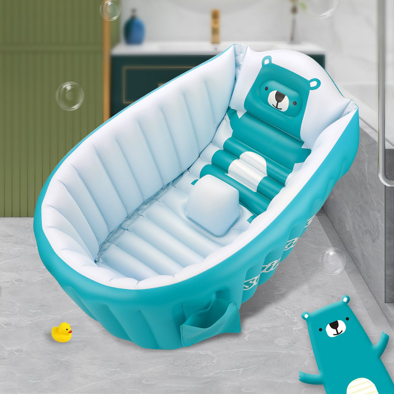 Inflatable Baby Bathtub, Children'S Thickened Household Bathtub, Baby Foldable And Storage Bathtub