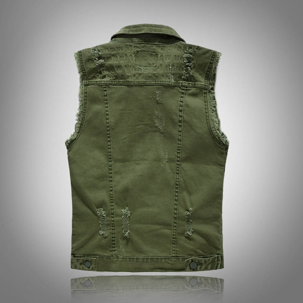 Title 12, Slim Fit Black Denim Vest Men Sleeveless