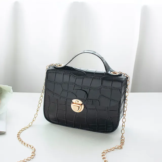 Women Small Crossbody Bag Classic Pattern Shoulder Handbags Lightweight Chain Strap Messenger Purse Black - Shop at LoveMi