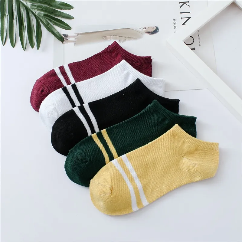 Deodorant And Sweat-Absorbent Short Tube Shallow Mouth Low-Cut Invisible Socks - 3 Style-5Pcs