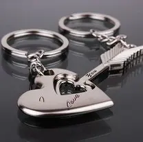 One Arrow Pierced Heart Lovers Zinc Alloy Keychain