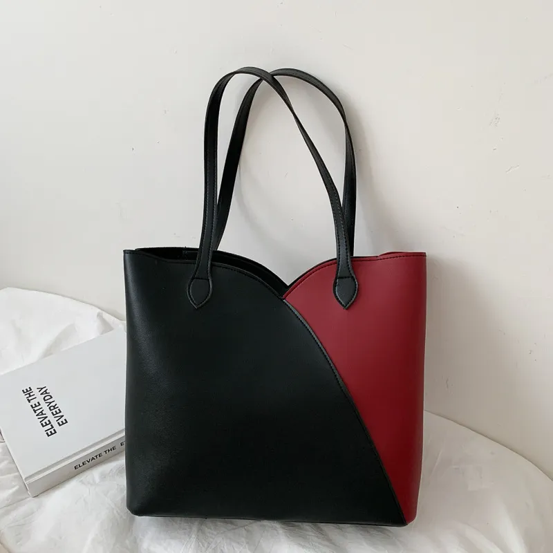 Women's Big Bags Autumn Tide New Handbags Western Style Wild Fashion Large-Capacity Shoulder Bag Tote Bag Women - Black