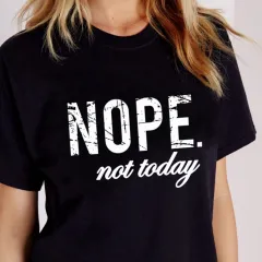 English Printed Short-sleeved T-shirt Women - Black - View 1