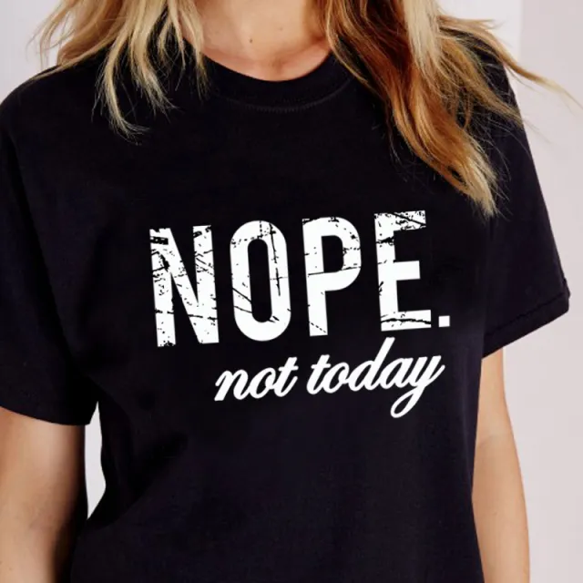 English Printed Short sleeved T shirt Women Black - Shop at LoveMi