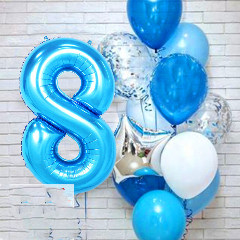 Blue number balloon eight