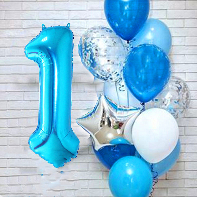 Blue number balloon one