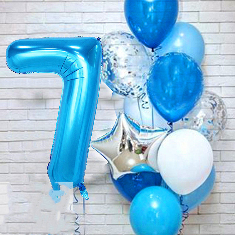 Blue number balloon seven