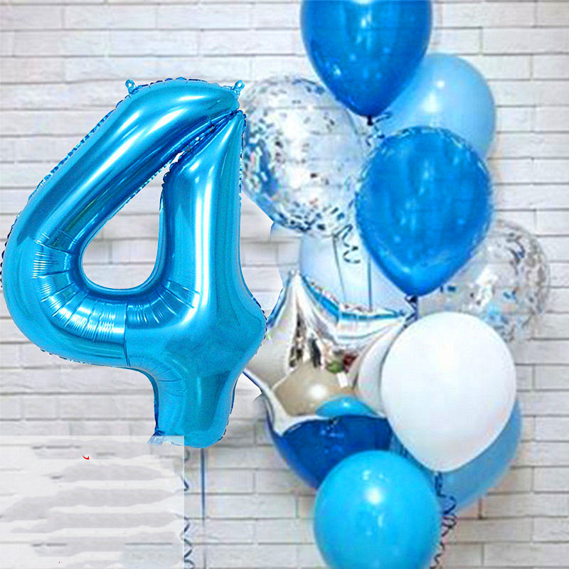 Blue number balloon four