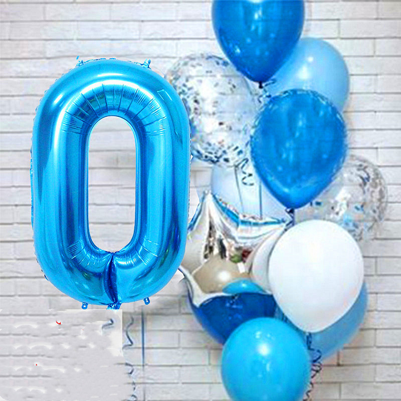 Blue number balloon zero