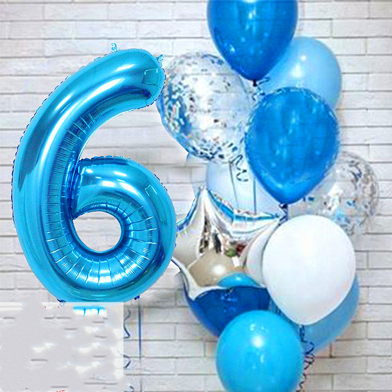 Blue number balloon six