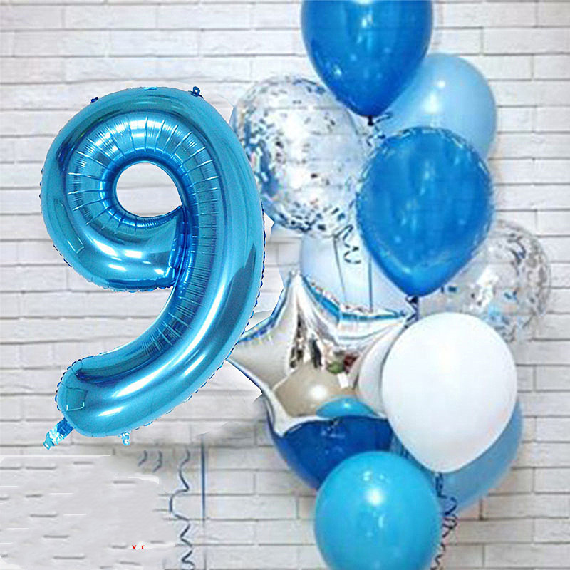 Blue number balloon nine