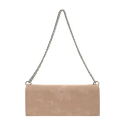 Women'S Chain Shoulder Messenger Leather Velvet Bag - Khaki - View 1