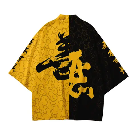 Kimono Man Japanese Clothes Yukata Male Samurai Costume Haori