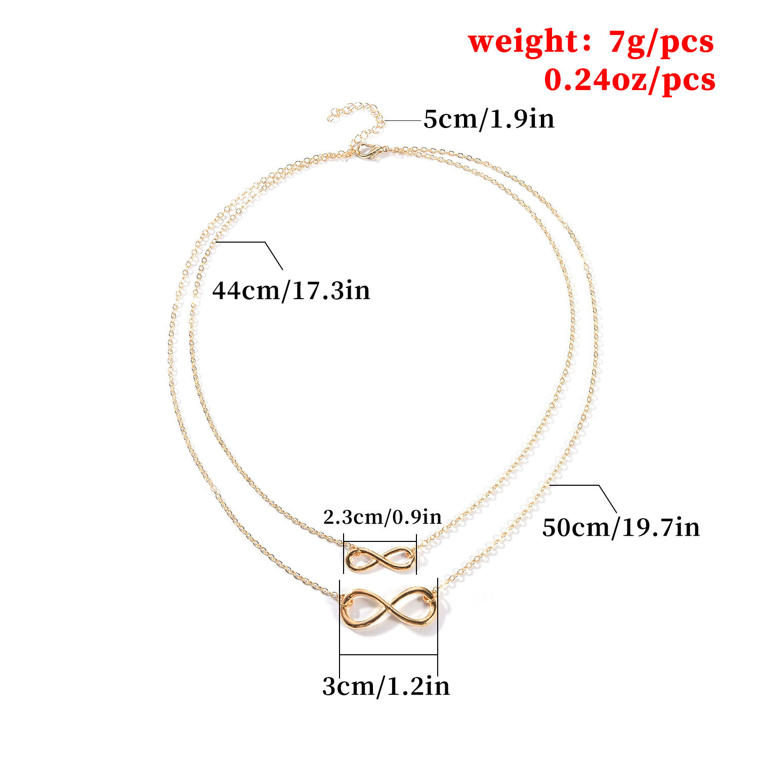 Lucky Number 8 Double Short Necklace