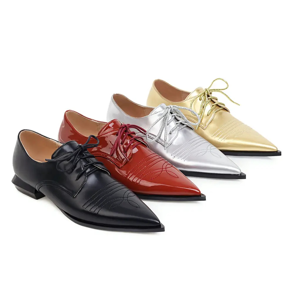 New Comfortable Low-Heeled Women'S Shoes Fashionable Pointed Toe Front