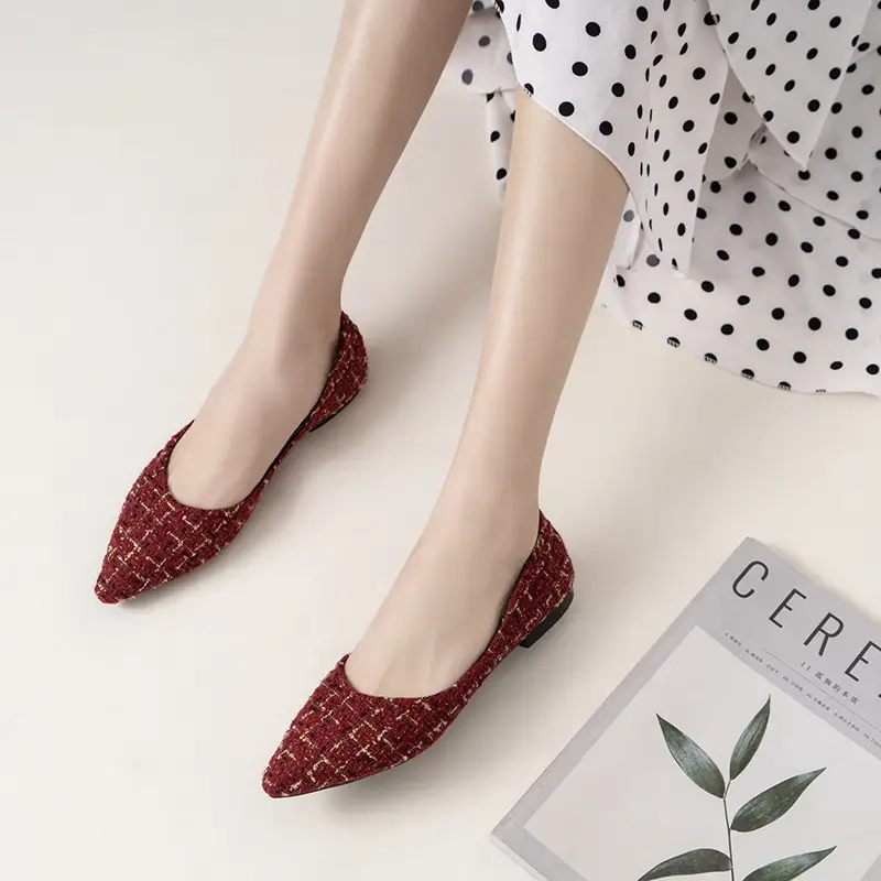 Summer New Style Korean Fashion Pointed Flat Shoes Soft Sole Egg Roll Single Shoes