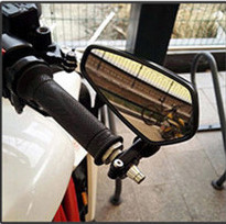 1 Pair 22mm Universal Motorcycle Aluminum Rear View Black Handle Bar End Side Rearview Mirrors — foto 5