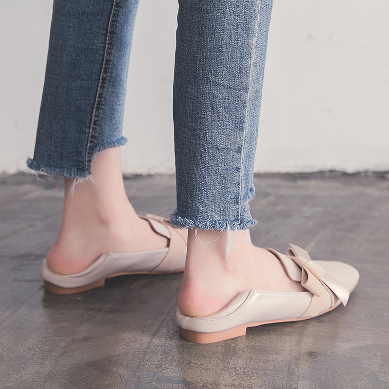 حذاء عروس أحمر بتصميم قوس وشبكة بأسلوب كوري يناسب جميع الإطلالات