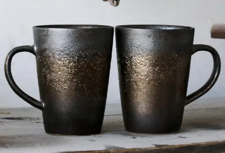 Handmade Retro Personality Flow Glaze Metal Japanese Ceramic Mug