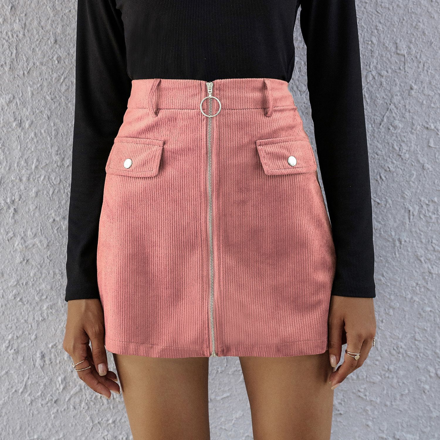 Title 3, High Waist A Line Skirt, Feminine Short Skirt w...