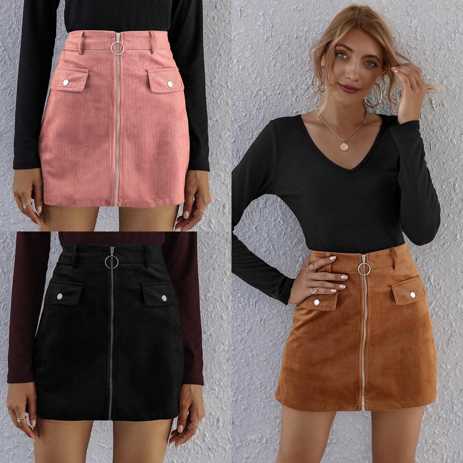 Title 4, High Waist A Line Skirt, Feminine Short Skirt w...