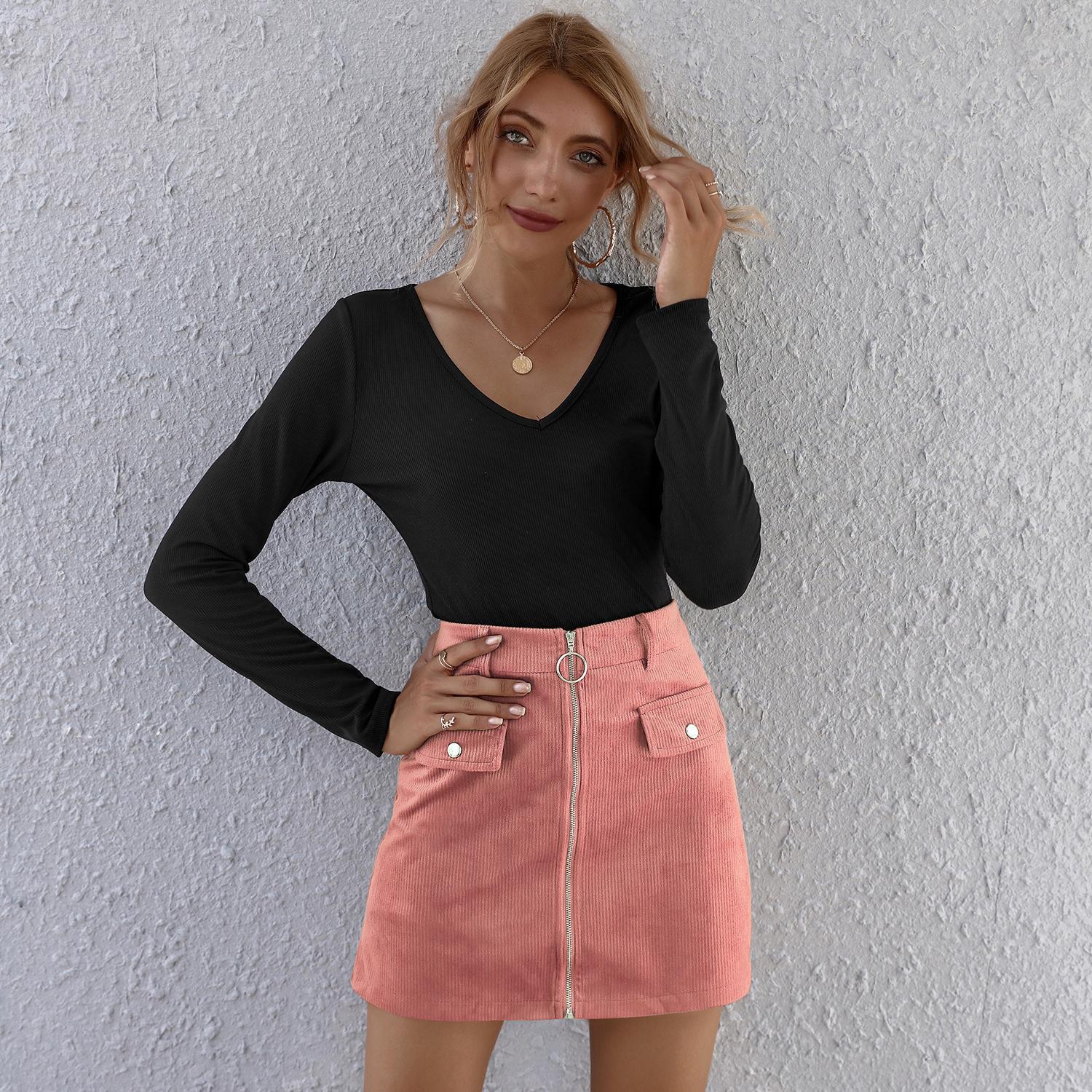 High Waist A Line Skirt Feminine Short Skirt Fashion Bag Hip Skirt