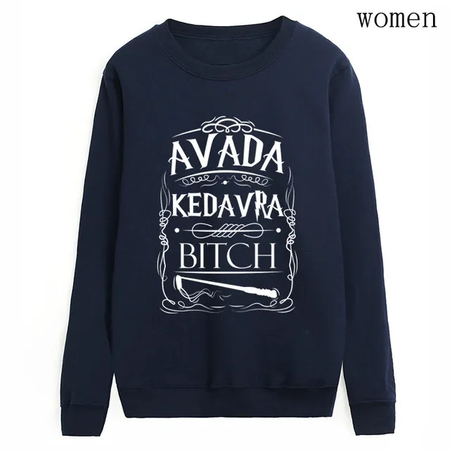 Letter Pattern Printing Round Neck Sweater Autumn And Winter - Dark Blue