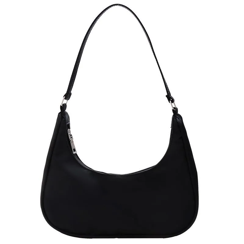 Lightweight Nylon Messenger Bag Women - Black