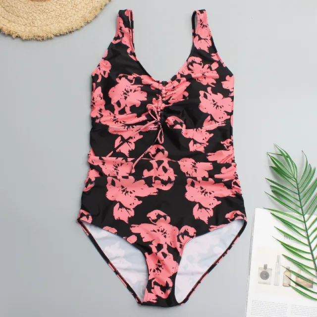 Five Color Plus Size Sexy Plus Size Woman Swimsuit Plus Size Swimsuit Digital Printing Bikini Weight Pink - Shop at LoveMi
