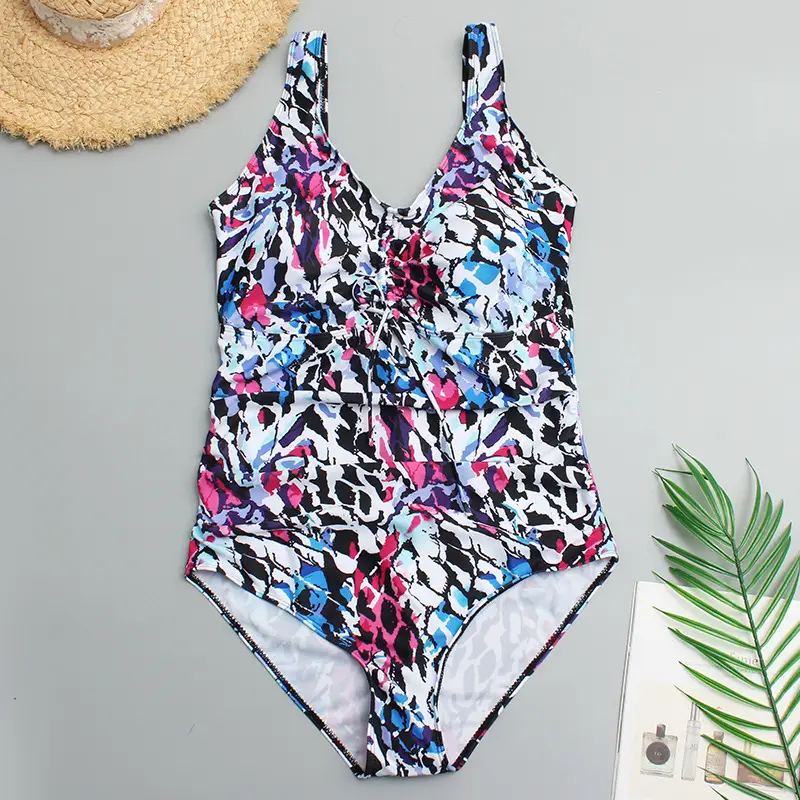 Five-Color Plus Size Sexy Fat Woman Swimsuit Plus Fat Swimsuit Digital Printing Bikini Weight